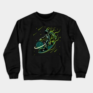 Space surfer astronaut Crewneck Sweatshirt